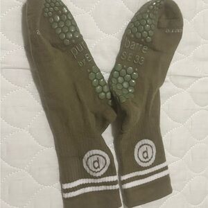 Pure Barre Green Grip Socks